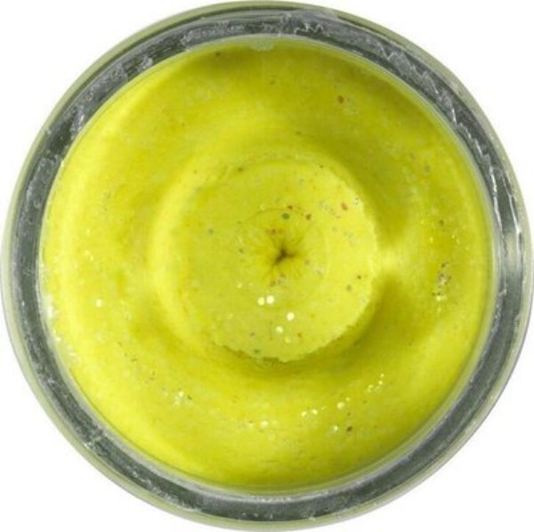 Berkley PowerBait Natural Scent - Garlic Sunshine Yellow Glitter
