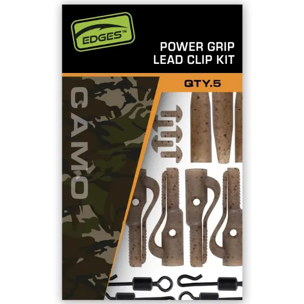 Fox Edges Camo Power Grip Lead Clip Kit