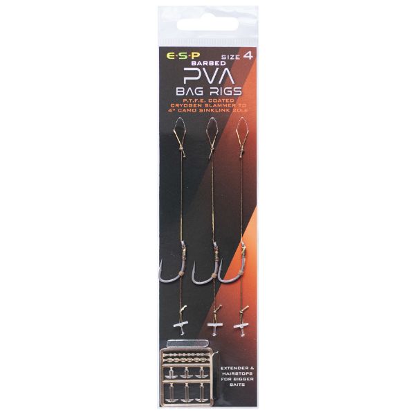 ESP PVA Bag Rig Barbed - Size 4