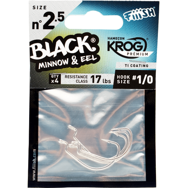 Fiiish Black Minnow & Eel 2.5 Krog Hook - 1/0
