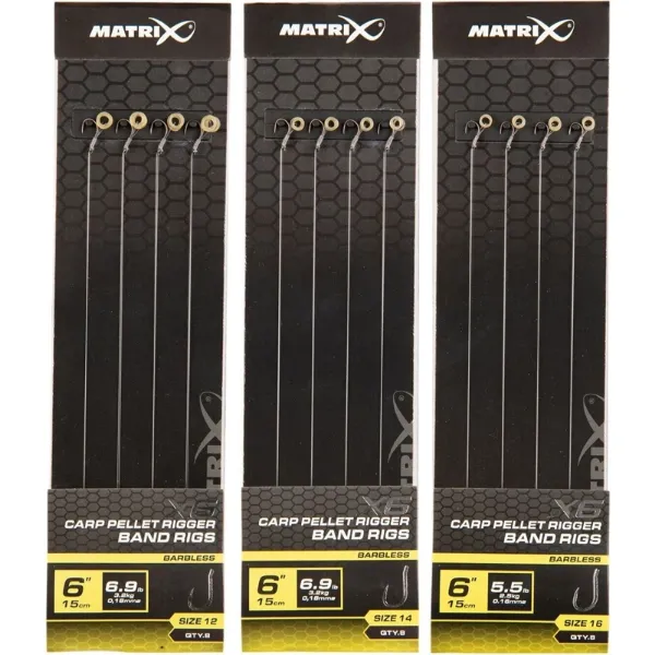 Matrix X6 Carp Pellet Rigger Band Rigs 15cm